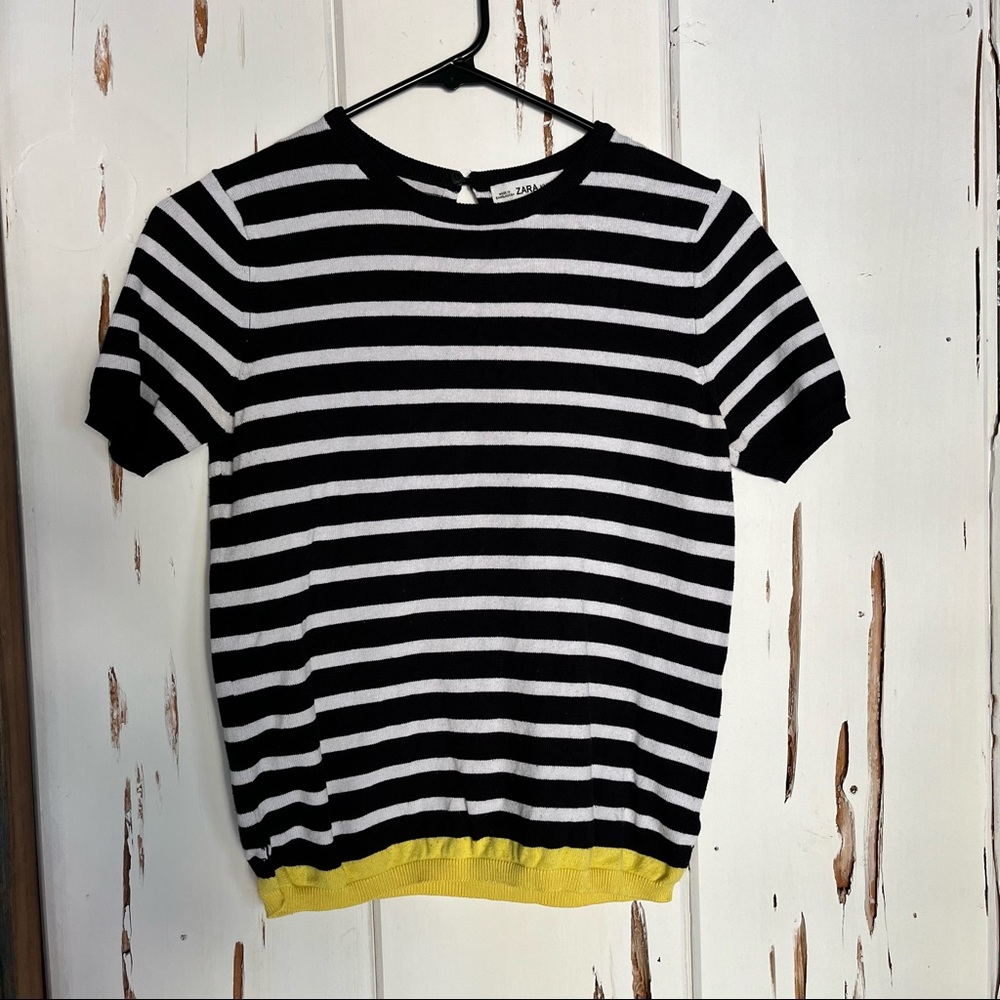 Zara Knit Short Sleeve Sweater Top